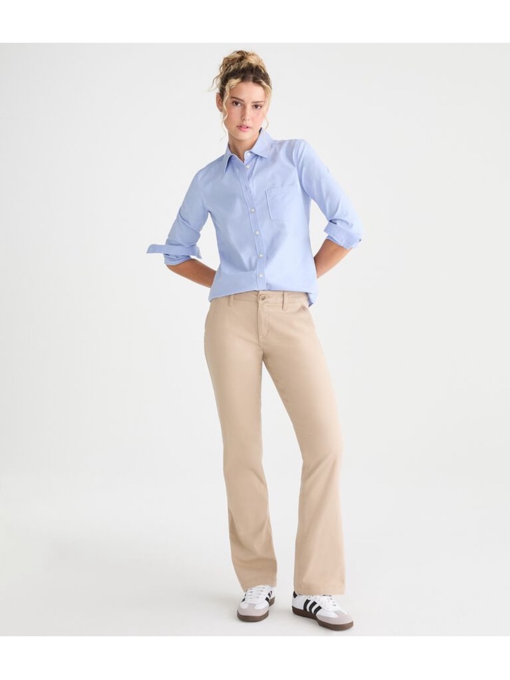 Aeropostale Classic Straight-Leg Pants in Beige
